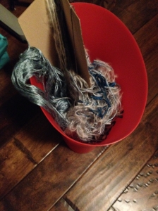 I don't think this is what they mean by "waste yarn"